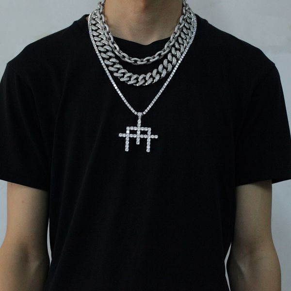 fashion-r hip hop iced out cubic zirconia white gold super cross combination chain necklace rapper chains jewelry gifts for men & women, Silver
fashion-r hip hop iced out cubic zirconia white gold super cross combination chain necklace rapper chains jewelry gifts for men & women, Silver