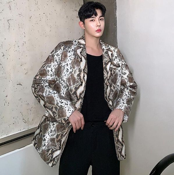 snakeskin pattern blazer men pu leather suits designs one buckle jacket mens stage singers clothes dance star style dress b465, White;black
snakeskin pattern blazer men pu leather suits designs one buckle jacket mens stage singers clothes dance star style dress b465, White;black