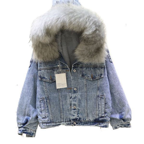 2018 winter jacket women big fur hooded denim parka lamb fur warm thick winter jacket hooded loose women's winter jeans jacket sh190930, Black
2018 winter jacket women big fur hooded denim parka lamb fur warm thick winter jacket hooded loose women's winter jeans jacket sh190930, Black