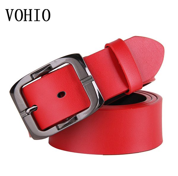 vohio male pin buckle belts women leather belt on the second floor men joker red leather belts, Black;brown 
vohio male pin buckle belts women leather belt on the second floor men joker red leather belts, Black;brown
