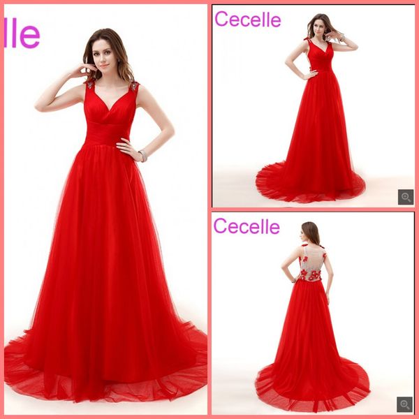 red a-line long evening dresses 2019 with straps v neck sleeveless tulle women simple elegnant evening party gowns custom made, Black;red
red a-line long evening dresses 2019 with straps v neck sleeveless tulle women simple elegnant evening party gowns custom made, Black;red