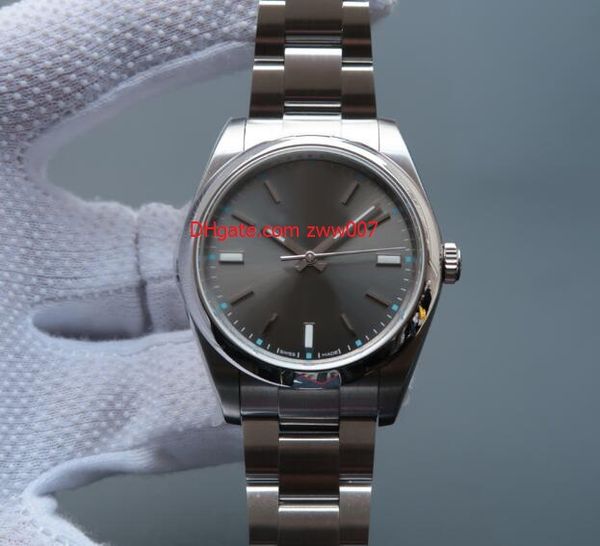 factory maker sapphire 39mm no date steel domed gray dial 114300 mechanical automatic mens men's watch watches, Slivery;brown
factory maker sapphire 39mm no date steel domed gray dial 114300 mechanical automatic mens men's watch watches, Slivery;brown