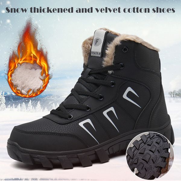 leather sport winter boots fleece lined thickened waterproof non-slip men women shoes booties -opk, Black
leather sport winter boots fleece lined thickened waterproof non-slip men women shoes booties -opk, Black