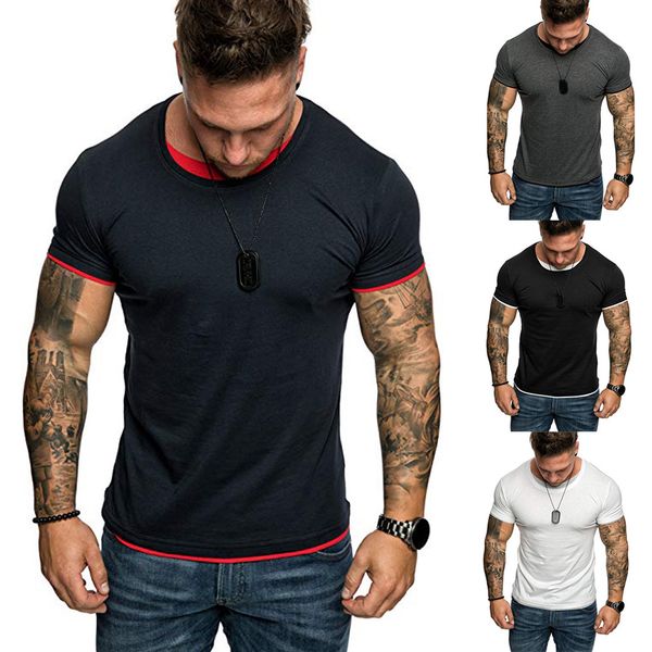 t shirt men summer mens fashion casual cotton solid color strap tshirt fake two short-sleeved t-shirt blouse fitness top, White;black
t shirt men summer mens fashion casual cotton solid color strap tshirt fake two short-sleeved t-shirt blouse fitness top, White;black