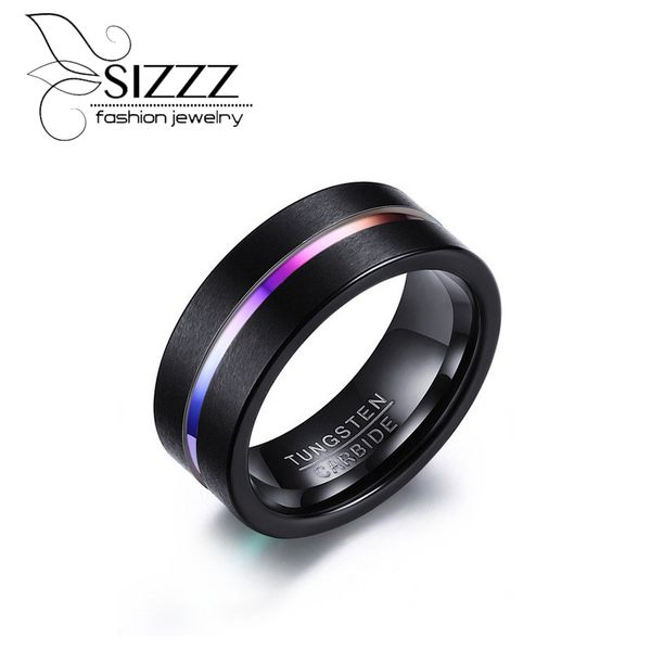 sizzz 8mm tungsten carbide ring for men jewelry thin rainbow color line wedding ring j190704, Slivery;golden
sizzz 8mm tungsten carbide ring for men jewelry thin rainbow color line wedding ring j190704, Slivery;golden