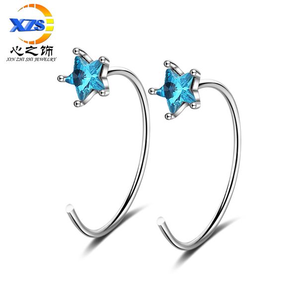blue crystal star earrings womens wave earrings korean temperament fresh personality exquisite five-pointed star ear hook, Golden
blue crystal star earrings womens wave earrings korean temperament fresh personality exquisite five-pointed star ear hook, Golden