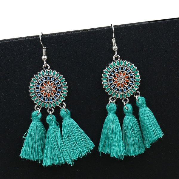 bohemian fashion jewelry women's vintage earrings candy color tassels dangle earrings s469, Silver
bohemian fashion jewelry women's vintage earrings candy color tassels dangle earrings s469, Silver