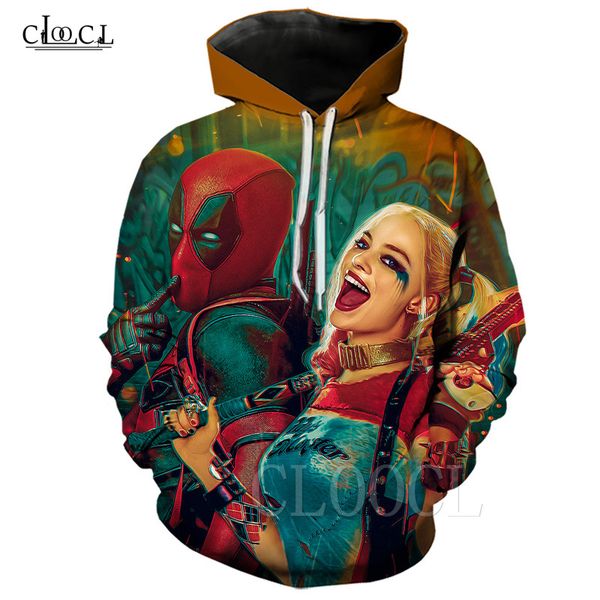 2020 новый стиль мужчины хищные птицы deadpool harley quinn hoodie 3d печати клоун творческий hooded tops casual мужская пуловеры, Black
2020 новый стиль мужчины хищные птицы deadpool harley quinn hoodie 3d печати клоун творческий hooded tops casual мужская пуловеры, Black