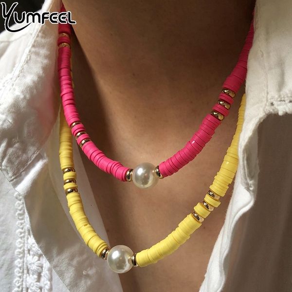 yumfeel brand new women necklace jewelry handmade polymer clay and imitation pearl boho necklaces gifts, Silver
yumfeel brand new women necklace jewelry handmade polymer clay and imitation pearl boho necklaces gifts, Silver