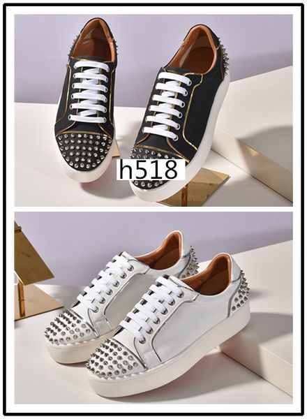 with box mens red bottoms designer shoes spike suede leather men women flat fashion party lovers sneakers1, Black
with box mens red bottoms designer shoes spike suede leather men women flat fashion party lovers sneakers1, Black