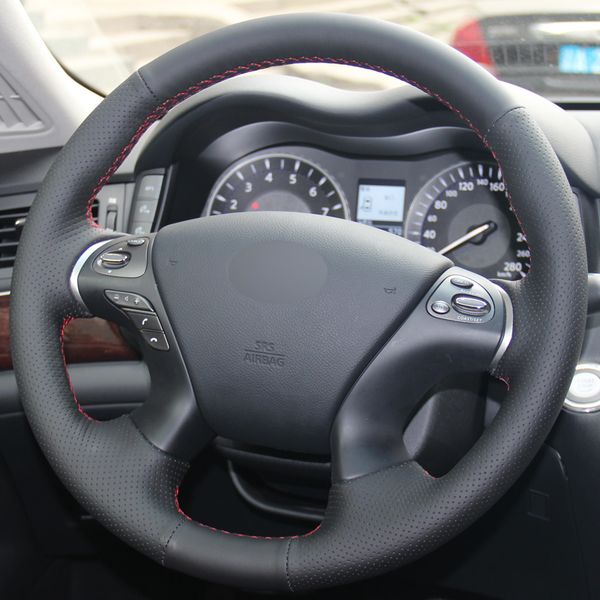 black leather hand-stitched car steering wheel cover for infiniti jx35 m35 m25 m56 q70 qx60 nissan murano pathfinder
black leather hand-stitched car steering wheel cover for infiniti jx35 m35 m25 m56 q70 qx60 nissan murano pathfinder