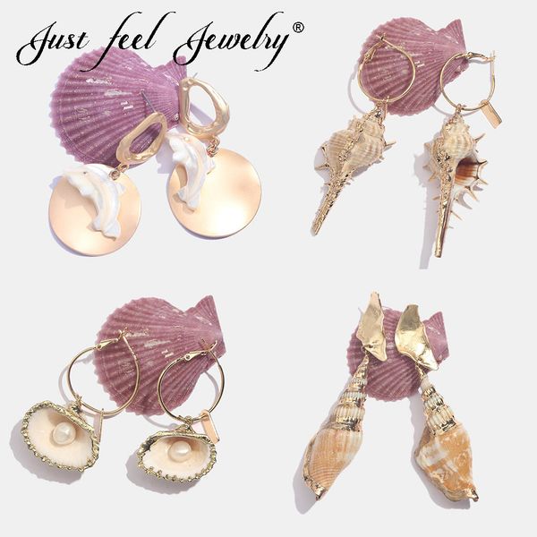 just feel 2019 bohemian shell long stud earrings for women trendy new simulated pearl statement earring summer beach jewelry, Golden;silver
just feel 2019 bohemian shell long stud earrings for women trendy new simulated pearl statement earring summer beach jewelry, Golden;silver