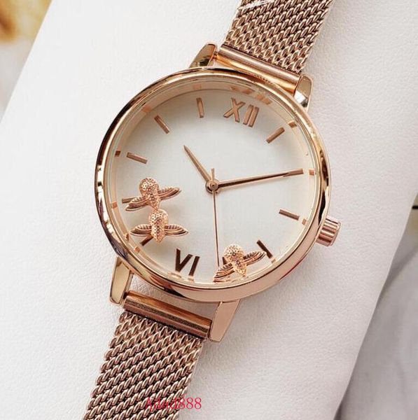 Новые приходят из нержавеющей стали ремешок Нежная пчелка женщин кварцевые часы
Новые приходят из нержавеющей стали ремешок Нежная пчелка женщин кварцевые часы