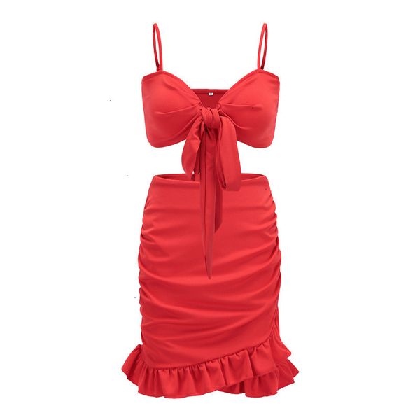 two pieces set women ruffles bow casual beach summer dress red off shoulder bodycon wrap mini party dress designer clothes, Black;gray
two pieces set women ruffles bow casual beach summer dress red off shoulder bodycon wrap mini party dress designer clothes, Black;gray