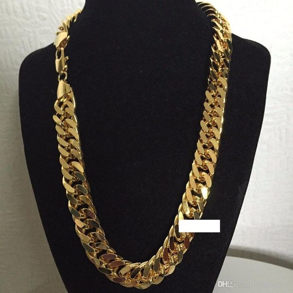 heavy mens necklace chain 18k yellow gold filled solid double curb chain jewelry 60cm long,10mm wide, Silver
heavy mens necklace chain 18k yellow gold filled solid double curb chain jewelry 60cm long,10mm wide, Silver