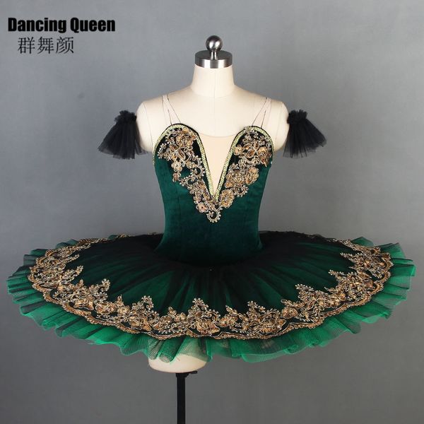 

new arrival amazing deep green ballet tutu for ballerina women girls ballet dance costumes pancake platter tutus bll090, Black;red