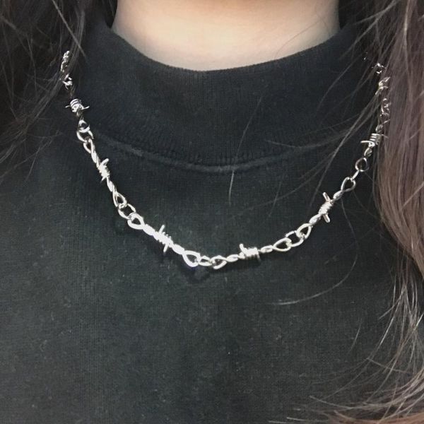 punk metal silver color wire brambles necklace barbed wire brambles link chain choker fashion jewelry rock night club unisex
punk metal silver color wire brambles necklace barbed wire brambles link chain choker fashion jewelry rock night club unisex