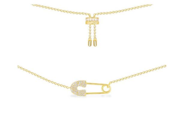 925 sterling silver fashion dainty safety pin necklace elegant geometric crystal pendant adjustable chain punk hip hop jewelry
925 sterling silver fashion dainty safety pin necklace elegant geometric crystal pendant adjustable chain punk hip hop jewelry