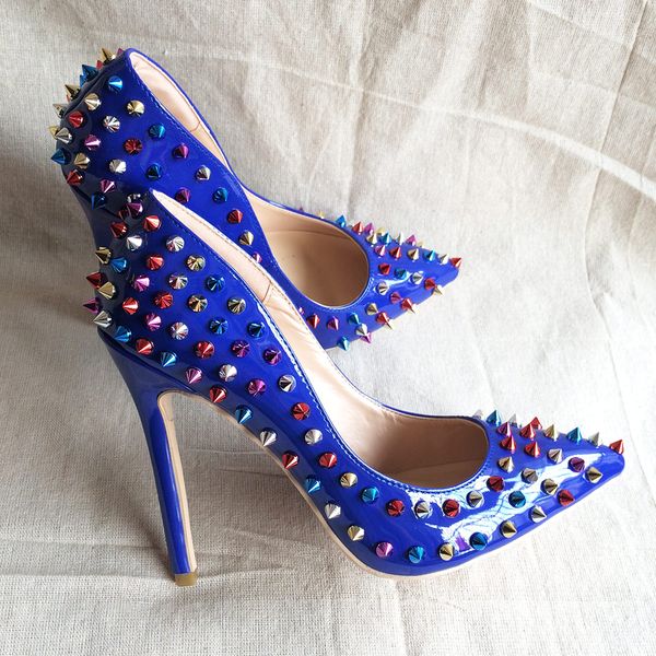 spikes 2019 fashion women lady blue patent leather poined toes high heeled heels shoes stiletto heel shoes pump 12cm 10cm, Black
spikes 2019 fashion women lady blue patent leather poined toes high heeled heels shoes stiletto heel shoes pump 12cm 10cm, Black