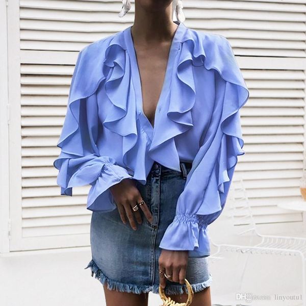 fashsiualy blouses women summer 2019 blouse femme casual ruffles lace dot v neck shirt long sleeve blusas mujer de moda 2019, White
fashsiualy blouses women summer 2019 blouse femme casual ruffles lace dot v neck shirt long sleeve blusas mujer de moda 2019, White