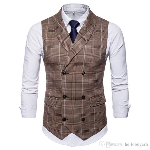 2019 new amazon spring autumn men's groom vest plaid double-breasted casual waistcoat men plaid suit vest, Black
2019 new amazon spring autumn men's groom vest plaid double-breasted casual waistcoat men plaid suit vest, Black