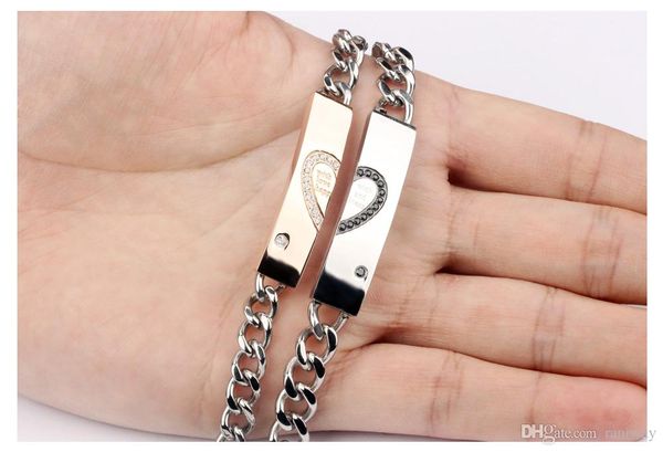 2016 stainless steel men and women matching love heart charm bracelet chain his & her couple jewelry bracelet set, Golden;silver
2016 stainless steel men and women matching love heart charm bracelet chain his & her couple jewelry bracelet set, Golden;silver