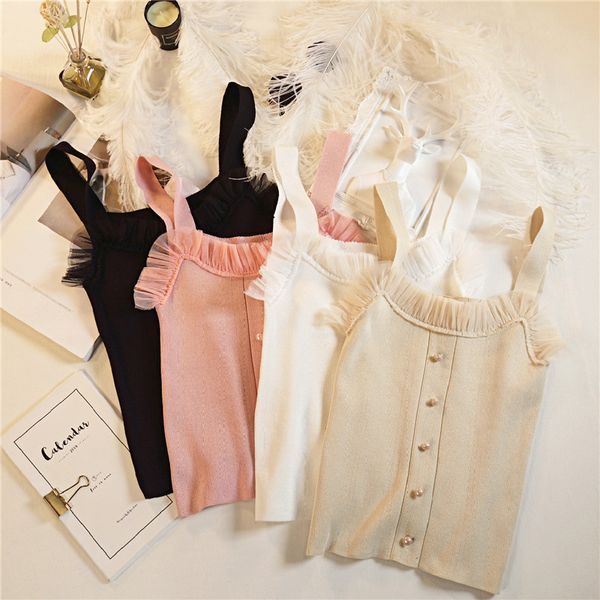 women's tanks & camis heliar solid spaghetti camisole flounce hem 2021 summer ladies buttons sleeveless slim female strapless ton for w, White
women's tanks & camis heliar solid spaghetti camisole flounce hem 2021 summer ladies buttons sleeveless slim female strapless ton for w, White