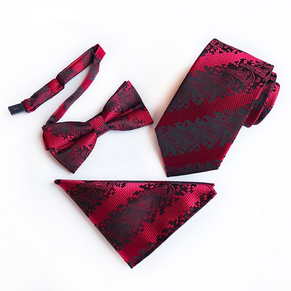 2020 red wine black neck tie set bowtie handkerchiefs fashion silk slim ties for men bowtie business wedding, Black;blue
2020 red wine black neck tie set bowtie handkerchiefs fashion silk slim ties for men bowtie business wedding, Black;blue