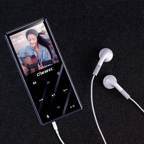 mp3 player bluetooth 4.2 metal 1.8 inch touch button lossless music player built-in speaker with fm, support tf card up to 128gb