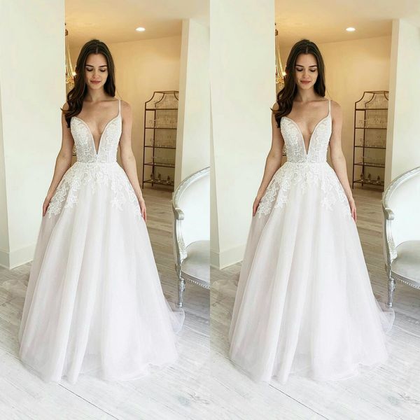 2020 simple wedding dresses a line lace plus size sleeveless bridal wedding dress floor length wedding gowns, White
2020 simple wedding dresses a line lace plus size sleeveless bridal wedding dress floor length wedding gowns, White