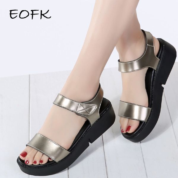 eofk 2020 fashion summer women sandals flat platform golden leather comfort casual punk shoes lady sandals woman y200623, Black
eofk 2020 fashion summer women sandals flat platform golden leather comfort casual punk shoes lady sandals woman y200623, Black