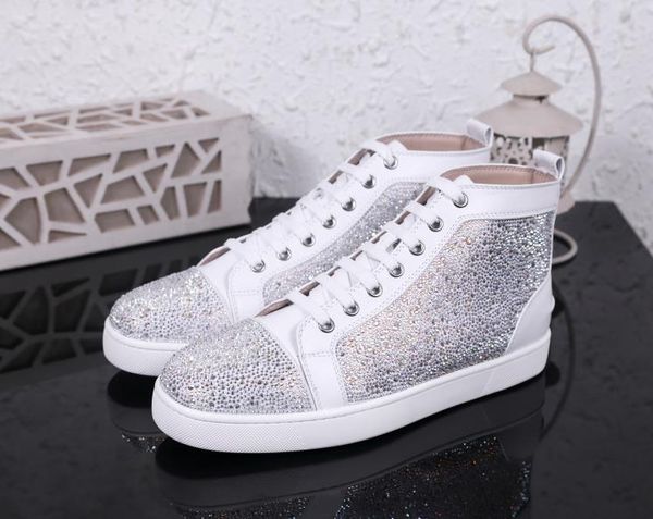red bottoms sneaker for man casual shoes fashion rhinestone red bottoms man women sneaker shoes high red sole lover shoes, Black 
red bottoms sneaker for man casual shoes fashion rhinestone red bottoms man women sneaker shoes high red sole lover shoes, Black