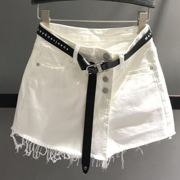 2019 summer new denim shorts skirt women high waist buckle tassel package hip jeans shorts, Blue
2019 summer new denim shorts skirt women high waist buckle tassel package hip jeans shorts, Blue