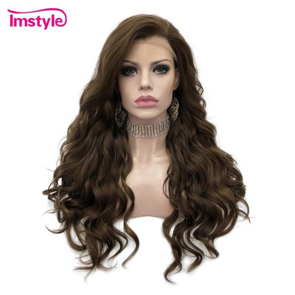 imstyle brown wig deep wave synthetic lace front wig high temperature fiber lace wigs for women daily 24inches glueless wigs, Black
imstyle brown wig deep wave synthetic lace front wig high temperature fiber lace wigs for women daily 24inches glueless wigs, Black