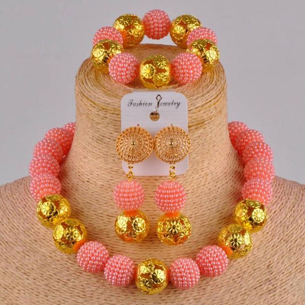 peach simulated pearl costume necklace african beads jewelry set for women fzz15, Silver
peach simulated pearl costume necklace african beads jewelry set for women fzz15, Silver