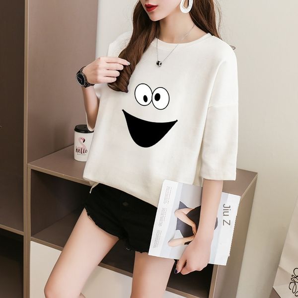 2020 women's t-shirt women's short-sleeved wear casual wear students' casual summer clothes ins fashion brand loose, White
2020 women's t-shirt women's short-sleeved wear casual wear students' casual summer clothes ins fashion brand loose, White