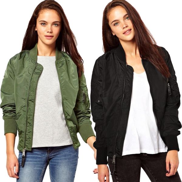 2015 new fashion women's jacket coat with zipper wind-proof smooth army air force pilot fly tactical ourwear clothing black green sy900, Black;brown
2015 new fashion women's jacket coat with zipper wind-proof smooth army air force pilot fly tactical ourwear clothing black green sy900, Black;brown