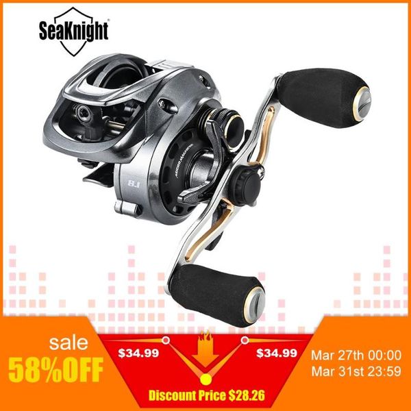 seaknight falcon baitcasting fishing reel 7.2:1 8. 190g baitcasting reel 18lb max drag for carp fishing high speed