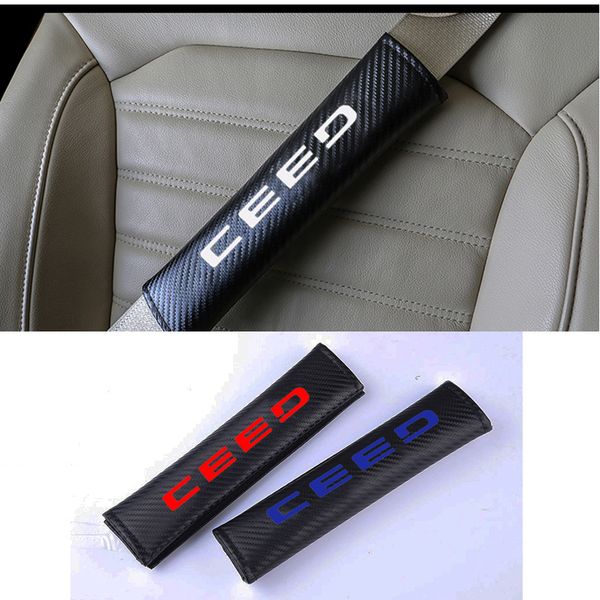 2pcs pu fashion car seat belt cover car seat belt shoulder pads for kia ceed