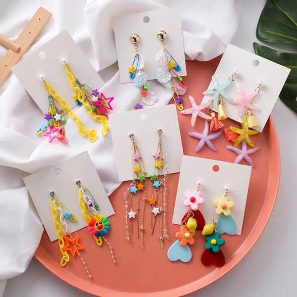 mengjiqiao 2019 new exaggerated colorful flower starfish long tassel drop earrings for women fashion jewlery boucle d'oreille, Silver
mengjiqiao 2019 new exaggerated colorful flower starfish long tassel drop earrings for women fashion jewlery boucle d'oreille, Silver