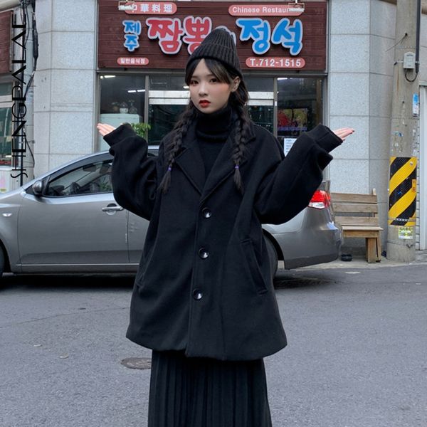 shengpalae 2019 new fashion autumn winter for women loose casual tide high street solid single breasted overcoat female a457, Black
shengpalae 2019 new fashion autumn winter for women loose casual tide high street solid single breasted overcoat female a457, Black