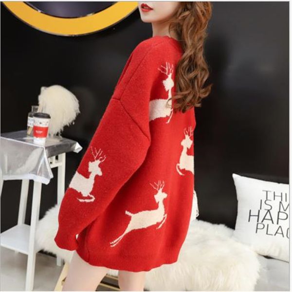 christmas sweater pullovers autumn winter 2020 new year knitted jumper lady print christmas elk knitwear plus size h300, White;black
christmas sweater pullovers autumn winter 2020 new year knitted jumper lady print christmas elk knitwear plus size h300, White;black