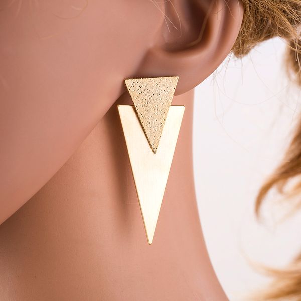 fashion geometric stud earrings women surgical steel double triangle earrings statement wedding jewelry pendientes z371, Golden
fashion geometric stud earrings women surgical steel double triangle earrings statement wedding jewelry pendientes z371, Golden