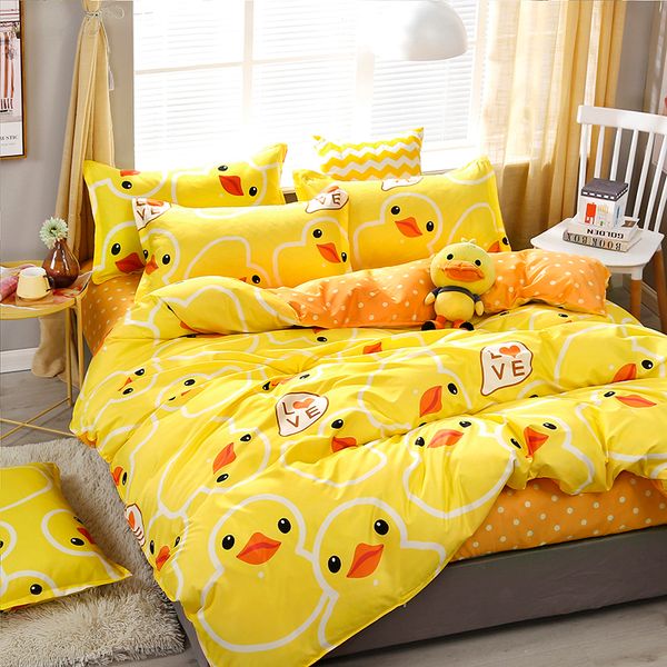 High Quality Yellow Duck Cartoon Style Bedding Set Bed Linings Duvet Cover Bed Sheet Pillowcases Cover Set 3set, 12
High Quality Yellow Duck Cartoon Style Bedding Set Bed Linings Duvet Cover Bed Sheet Pillowcases Cover Set 3set, 12