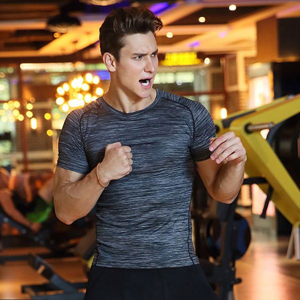 2018 new compression men sportswear short sleeve athletic t-shirt tee quick dry running sport shirt gym clothing sportswear, Black;blue
2018 new compression men sportswear short sleeve athletic t-shirt tee quick dry running sport shirt gym clothing sportswear, Black;blue