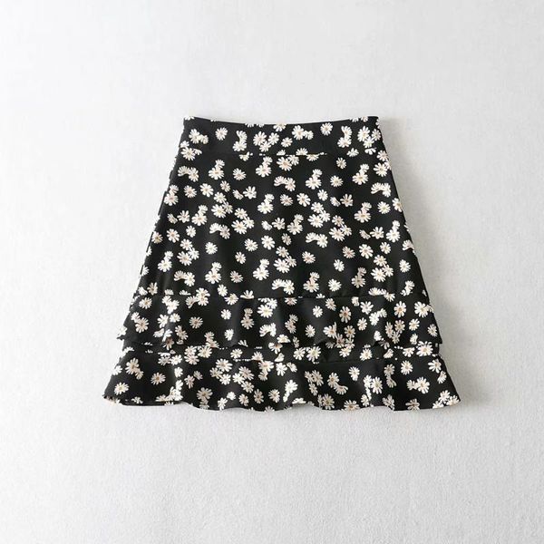 vintage small floral print mini skirt women summer 2020 new high waist short ruffled skirt mujer qz0036, Black
vintage small floral print mini skirt women summer 2020 new high waist short ruffled skirt mujer qz0036, Black