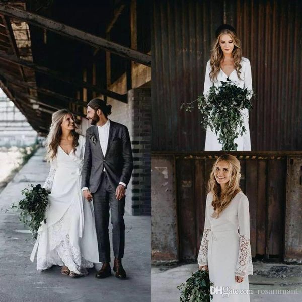 vintage boho country wedding dresses lace appliques bohemian v-neck long sleeve elegant plus size wedding dress vestido de noiva, White
vintage boho country wedding dresses lace appliques bohemian v-neck long sleeve elegant plus size wedding dress vestido de noiva, White