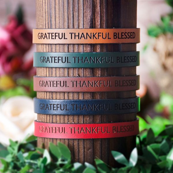 men genuine leather bracelet for women personality jewelry friendship halloween day gift grateful thankful blessed, Golden;silver
men genuine leather bracelet for women personality jewelry friendship halloween day gift grateful thankful blessed, Golden;silver