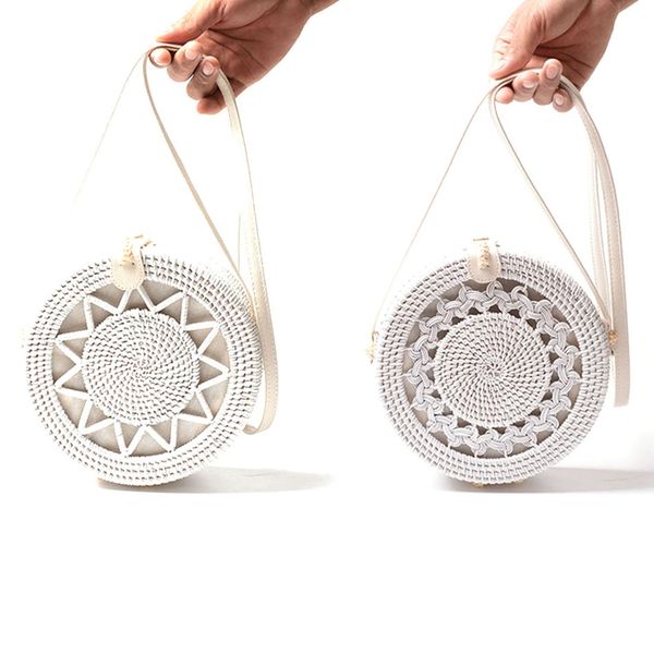 2pcs new white round rattan bags for women boho beach crossbody bag straw handmade woven circle shoulder bag female handbags - h
2pcs new white round rattan bags for women boho beach crossbody bag straw handmade woven circle shoulder bag female handbags - h