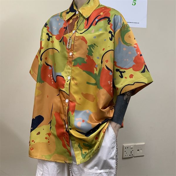 new men abstract paiting short-sleeved shirt loosen lazy long jacket fashion yuppie hip hop boy's chic bf shirts, White;black
new men abstract paiting short-sleeved shirt loosen lazy long jacket fashion yuppie hip hop boy's chic bf shirts, White;black